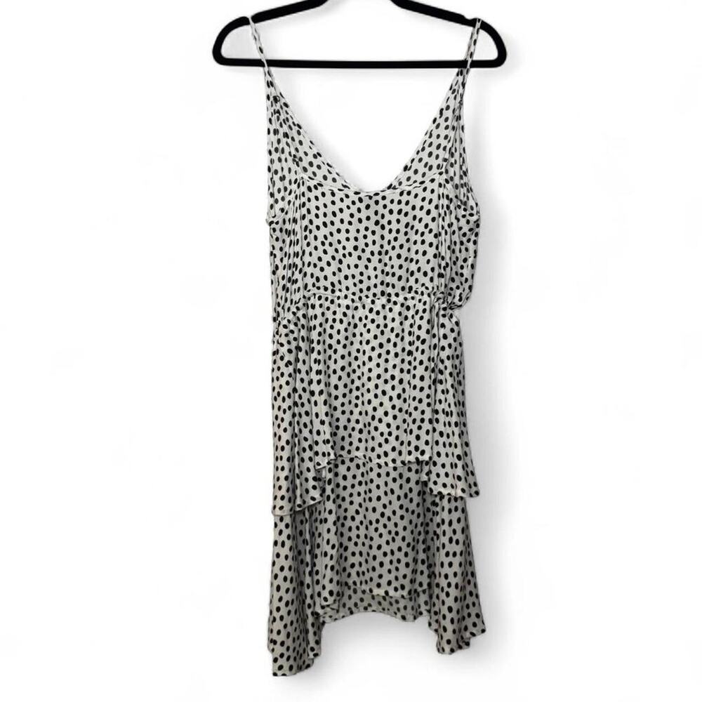 NEW MINKPINK Women’s Babydoll White & Black Polka Dot Tiered Tied Dress — SMALL - Picture 6 of 6